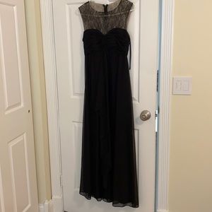 Black dress with lace neck